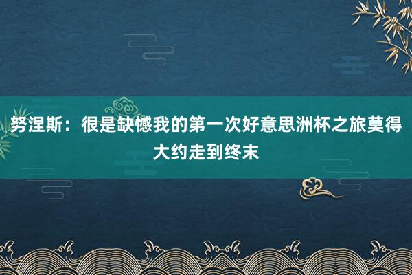 努涅斯：很是缺憾我的第一次好意思洲杯之旅莫得大约走到终末